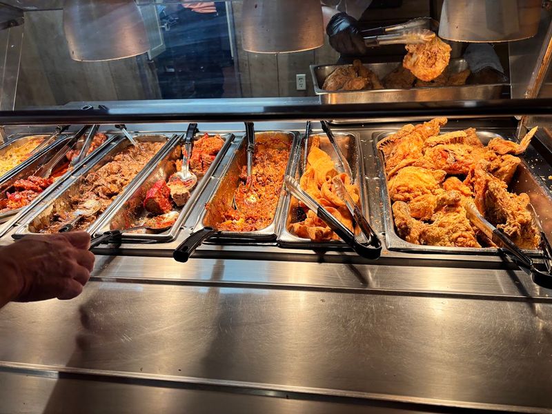 The Buffet Line Where Bread, Chicken, and Green Beans Take Over