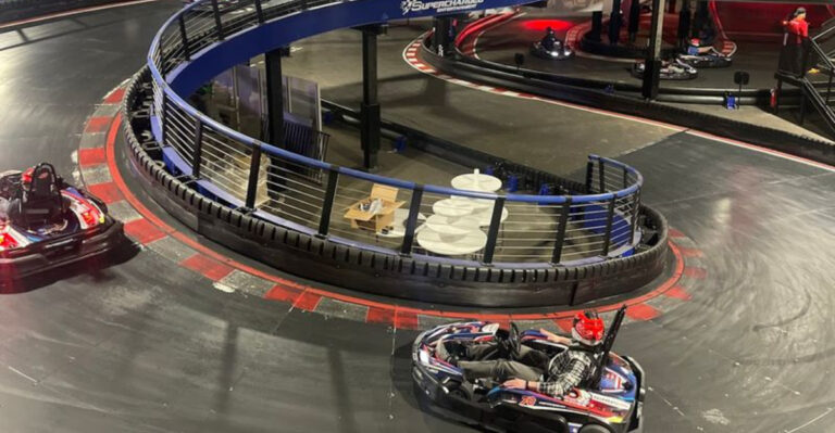 New Jersey’s Giant Indoor Go Kart Track Feels Like a Racetrack Hidden Inside an Amusement Park