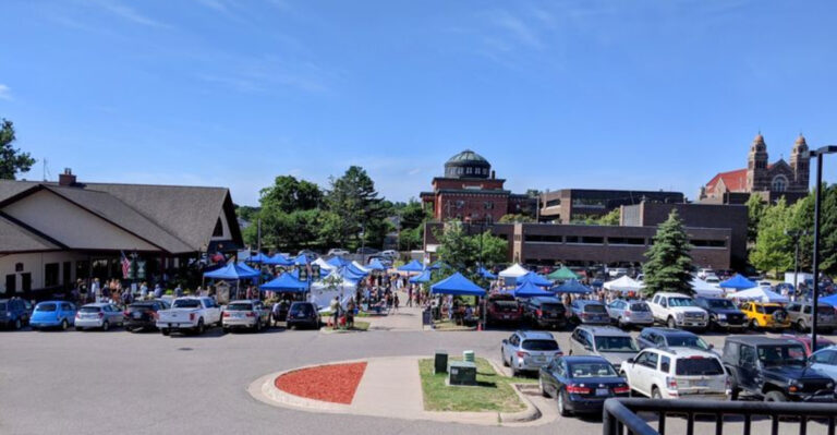 This Colorful July Tradition Turns A Michigan Downtown Into A Blue Wonderland