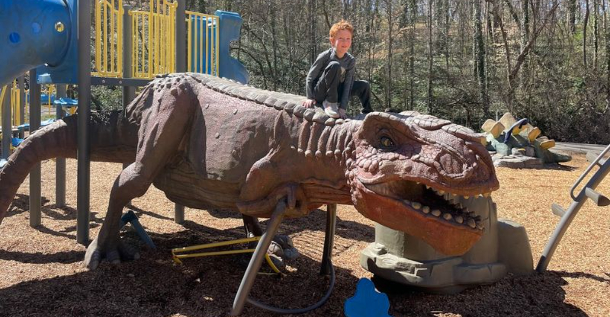 This Epic Dinosaur-Themed Playground in North Carolina Feels Like a Prehistoric Adventure