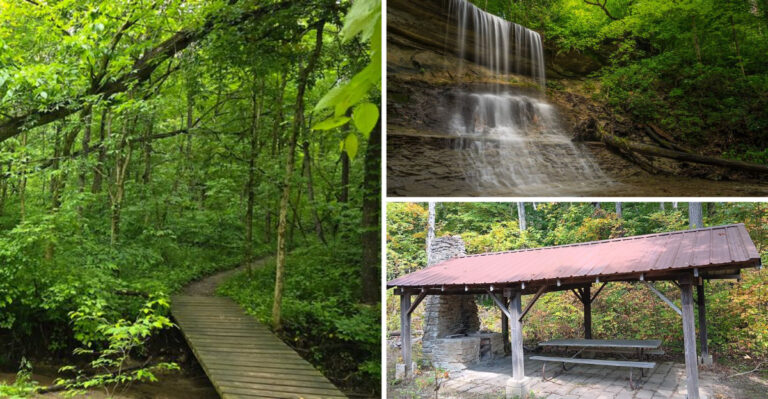 This Indiana Nature Preserve Hides 13 Secret Waterfalls and Dramatic Bluffs Inside a Former Girl Scout Camp