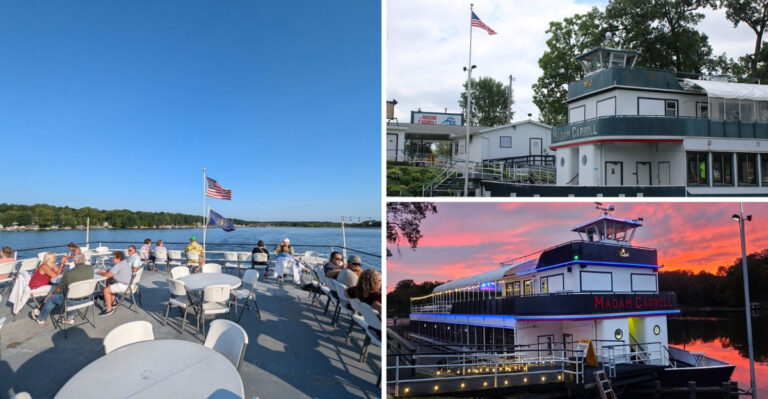 This Massive Historic Indiana Cruise Boat Offers Romantic Evenings on a Beautiful Lake