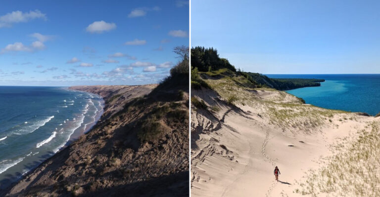 This Michigan Sand Dune Overlook Lets Visitors Slide Through A Piece Of History