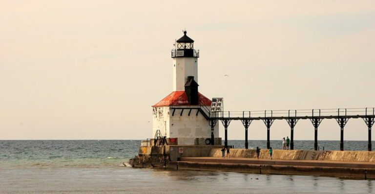 This Scenic Pier in Indiana Is Where a Historic Light Tower and Sunset Views Steal the Show