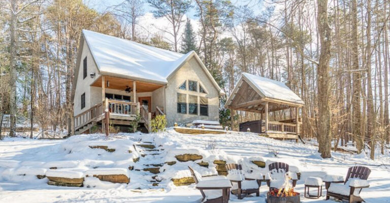 This Secret Hocking Hills Cabin Has A Private Pool, Hot Tub, Cold Plunge, And Deep-Woods Calm
