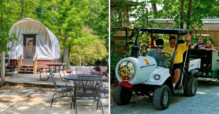This Tennessee Campground Lets You Spend The Night In A Covered Wagon Or Teepee