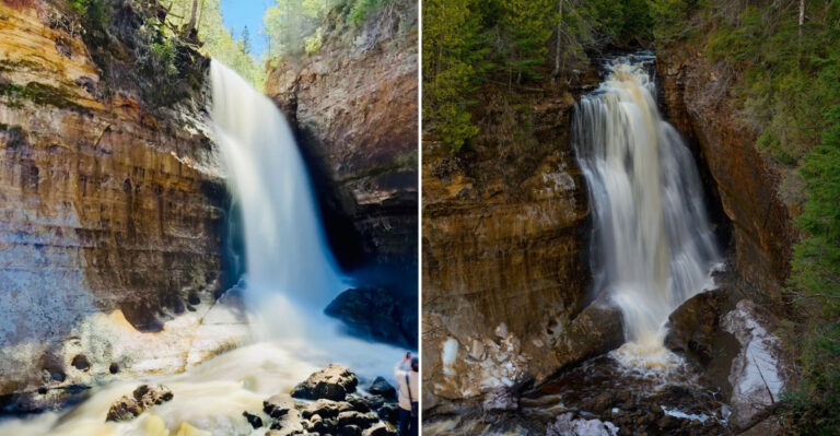 This Towering Waterfall Is One Of Michigan’s North Shore Icons