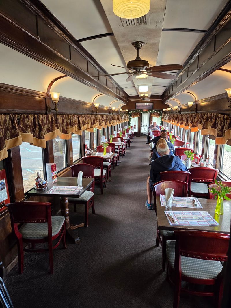 An Authentic 1927 Train Car Serves as a Dining Room An Authentic 1927 Train Car Serves as a Dining Room