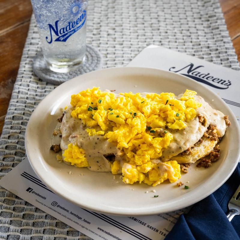 Biscuits, Eggs, and Gravy Make for a Serious Morning Meal Biscuits, Eggs, and Gravy Make for a Serious Morning Meal