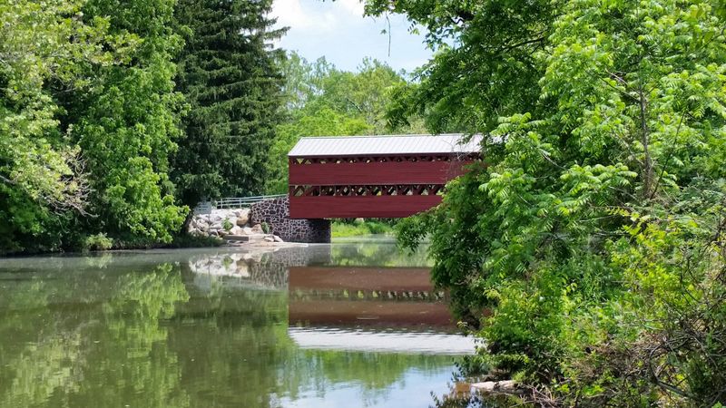 Covered Bridges and Country Roads Add a Postcard Feeling Covered Bridges and Country Roads Add a Postcard Feeling