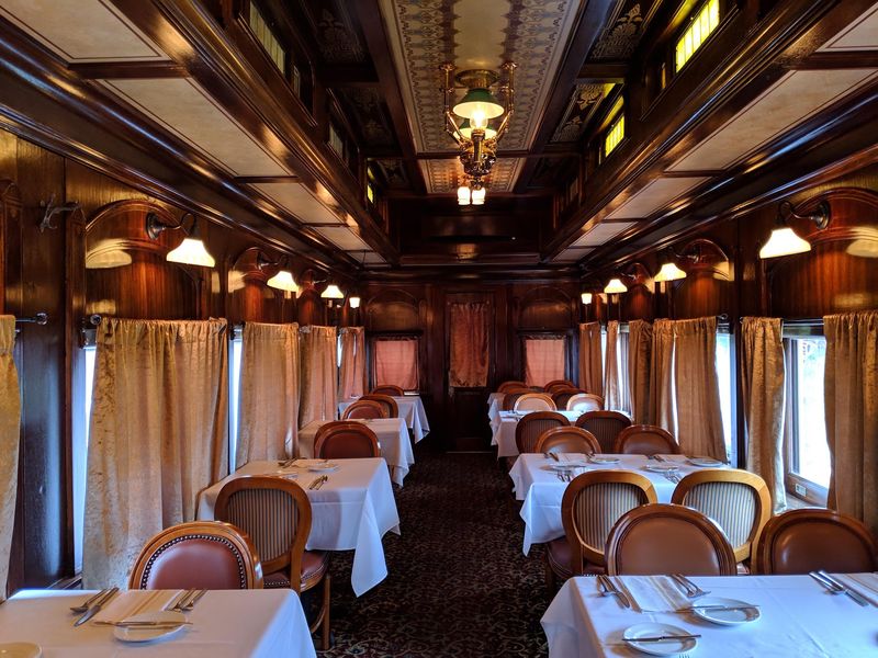 Dinner Inside a Real Train Car