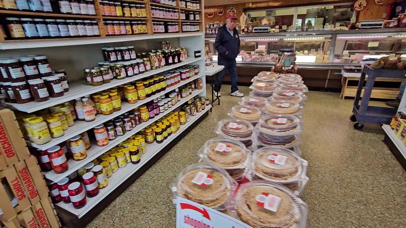 Homemade Pies Waiting Near The Meat Counter
