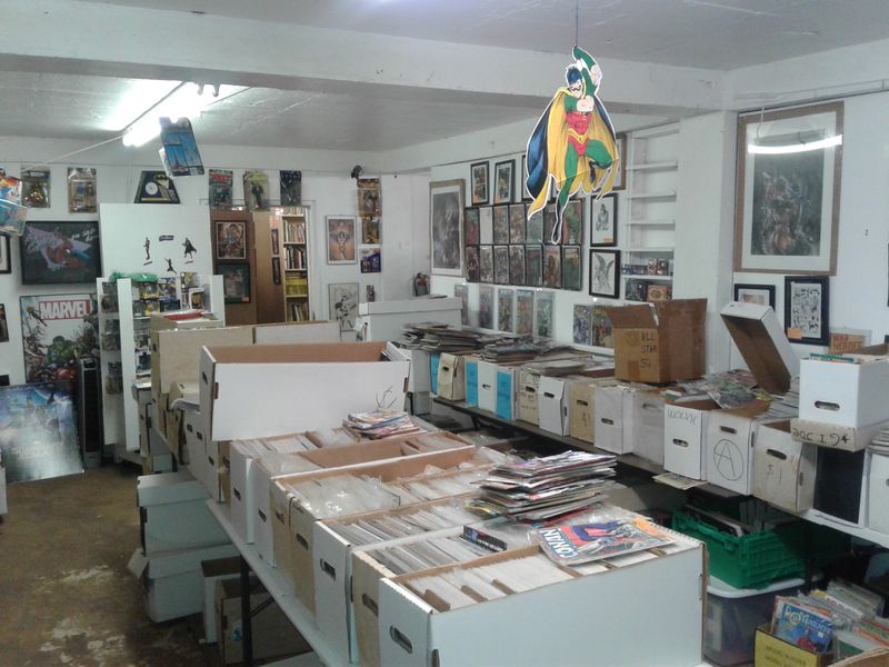 Impressive Comic Book Collection in the Back Impressive Comic Book Collection in the Back