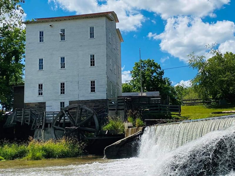 Where the Creek, Bridge, and Mill Create the Whole Scene