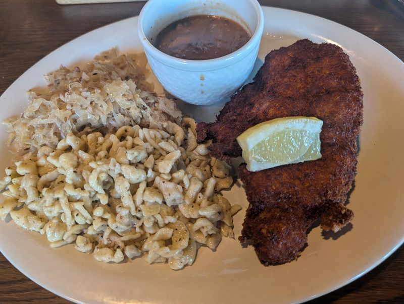 Pierogi, stroganoff, and the comfort-food side of the menu