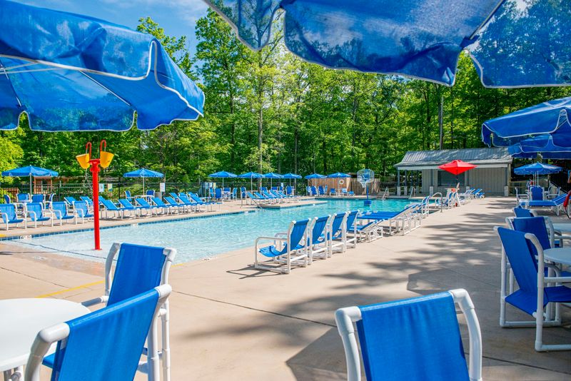 Pools and a water slide turn a camping trip into a mini resort Pools and a water slide turn a camping trip into a mini resort