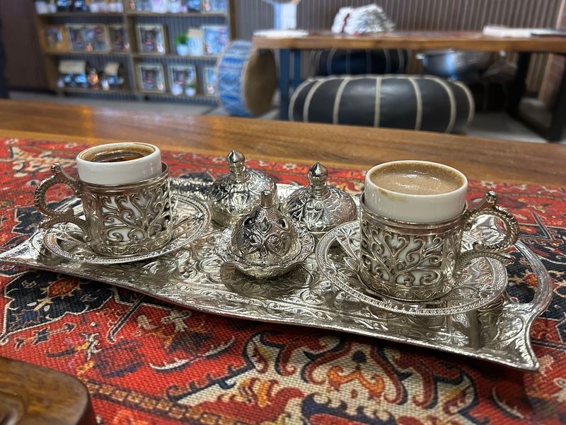 Traditional Turkish Coffee Brewed In Hot Sand Traditional Turkish Coffee Brewed In Hot Sand