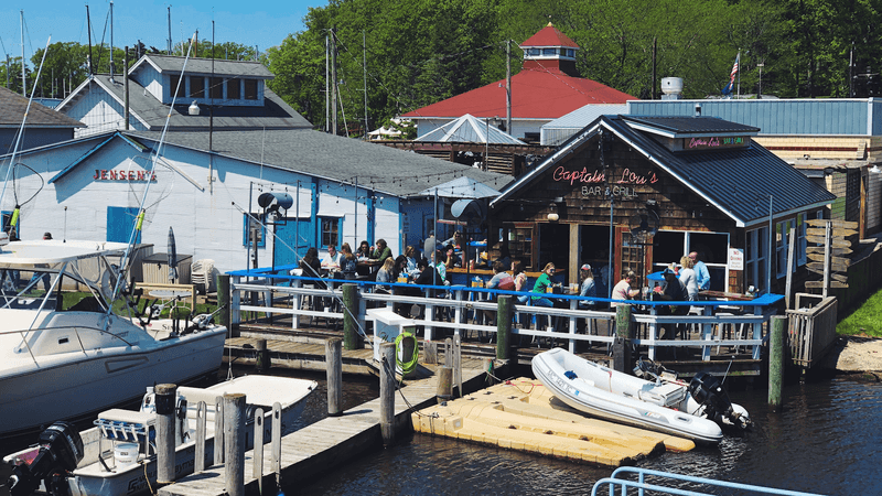 Where the river traffic becomes part of dinner