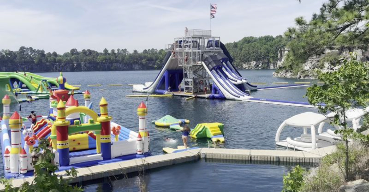 Spend The Day Splashing Around At This Incredible Inflatable Water Park In North Carolina