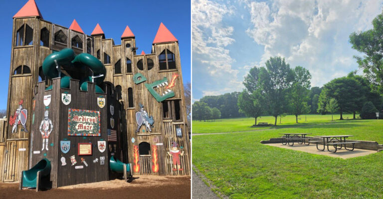 This Gigantic Wooden Castle Playground in Pennsylvania Feels Straight Out of a Storybook