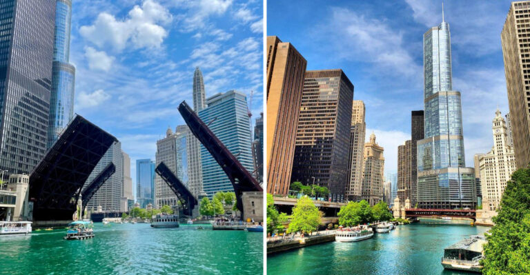 This Illinois Riverwalk Lets You Stroll 1.25 Miles Along Uninterrupted Paths Through a Canyon of Skyscrapers