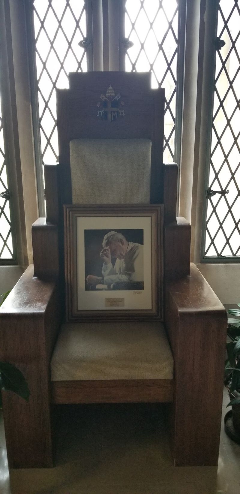 A chair with a papal connection A chair with a papal connection