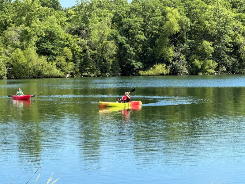 Kayaking and Fishing on the Beautiful Park Pond
