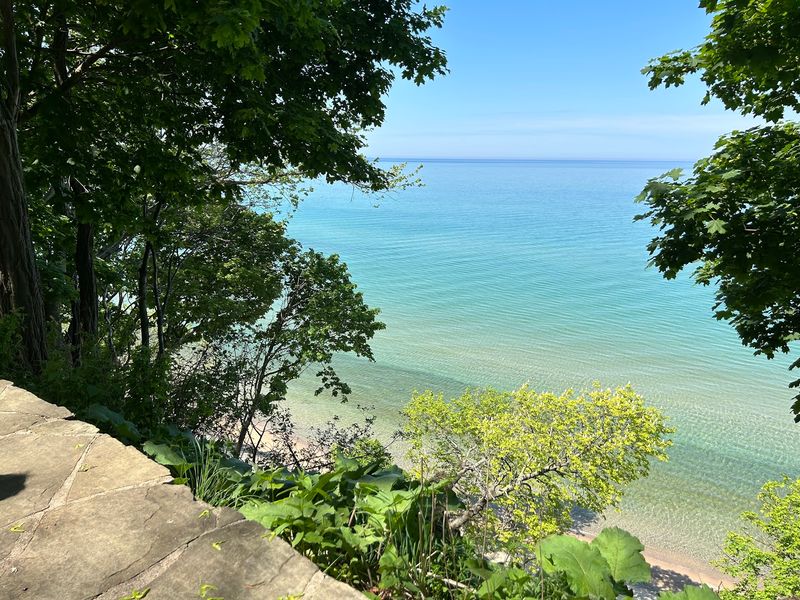 Lake Bluff Bird Sanctuary, Manistee: Garden Paths Above Lake Michigan Lake Bluff Bird Sanctuary, Manistee: Garden Paths Above Lake Michigan