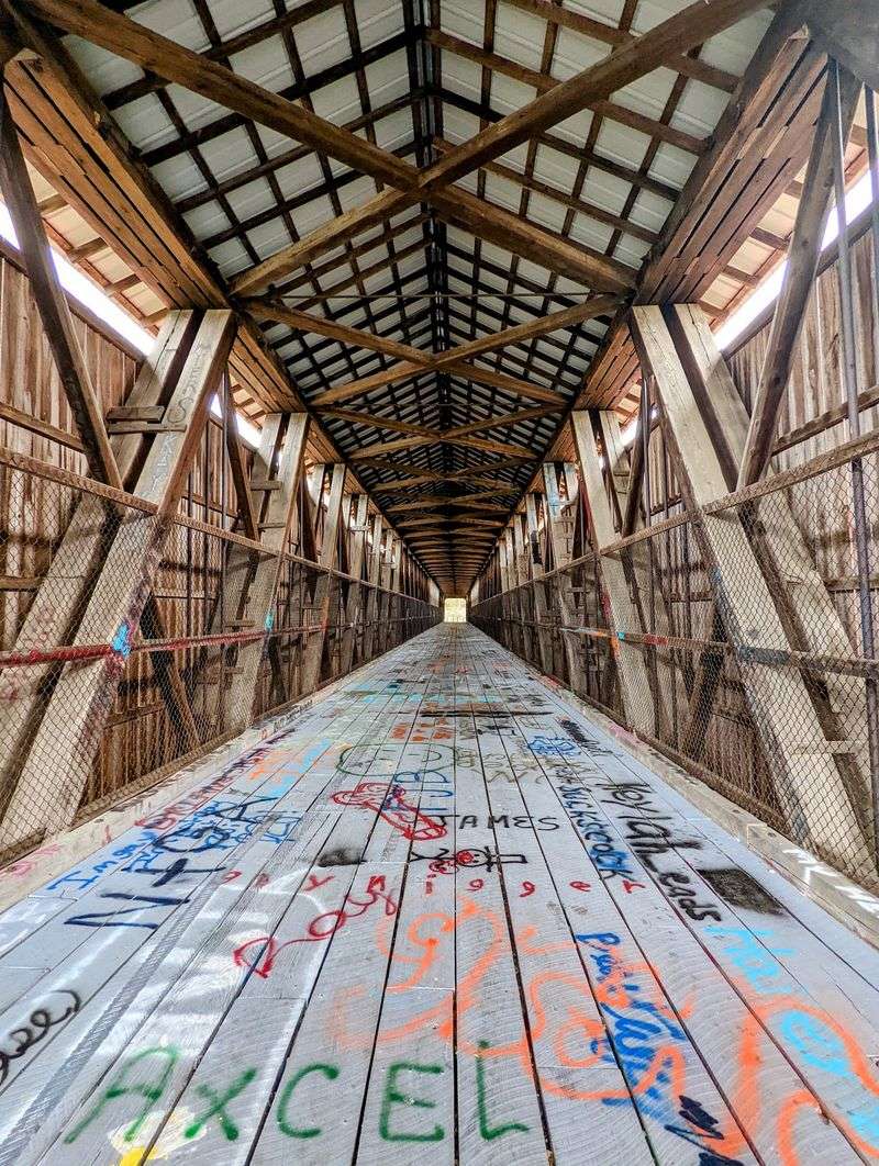Walking the Wooden Tunnel