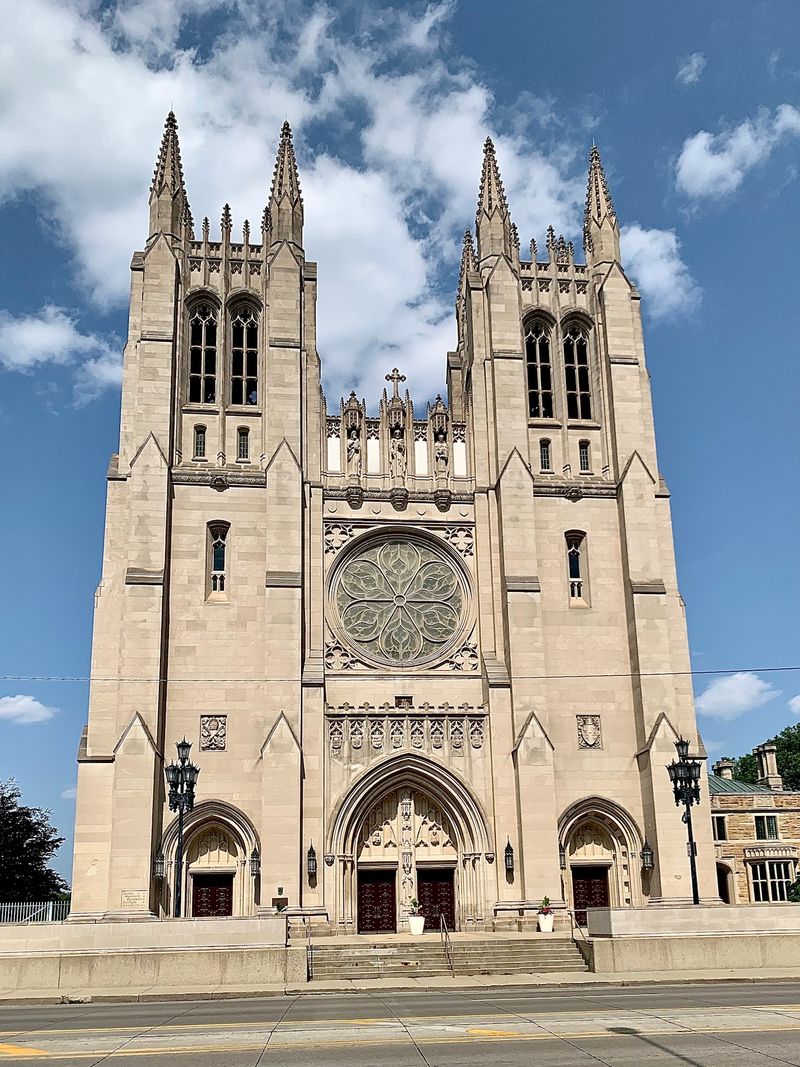 Norman Gothic lines along Woodward Avenue in Michigan Norman Gothic lines along Woodward Avenue in Michigan
