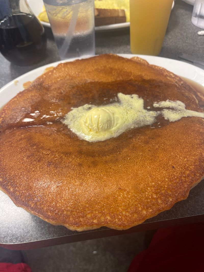 Plate-sized pancakes that steal the whole table