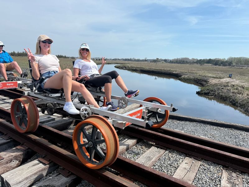 Railbike Through Cape May on the Revolution Rail Co. Route