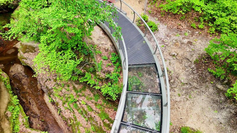 The Falls Edge Glass Walkway - A See-Through Thrill Above the Creek