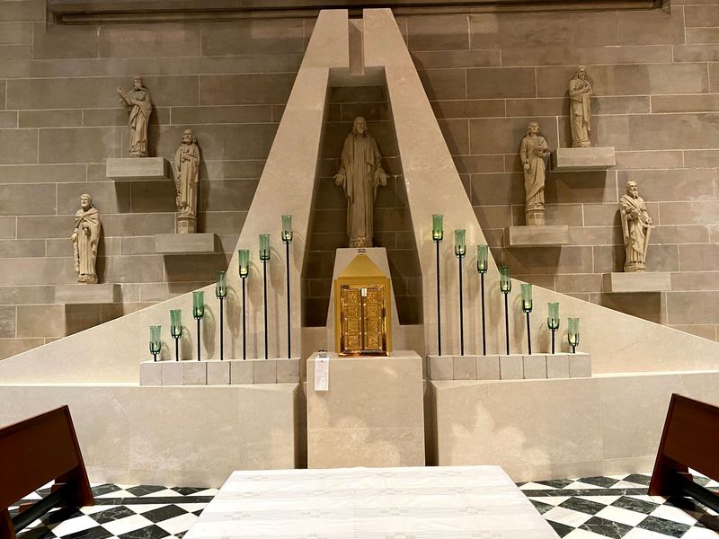 The Lourdes grotto tucked inside the cathedral The Lourdes grotto tucked inside the cathedral