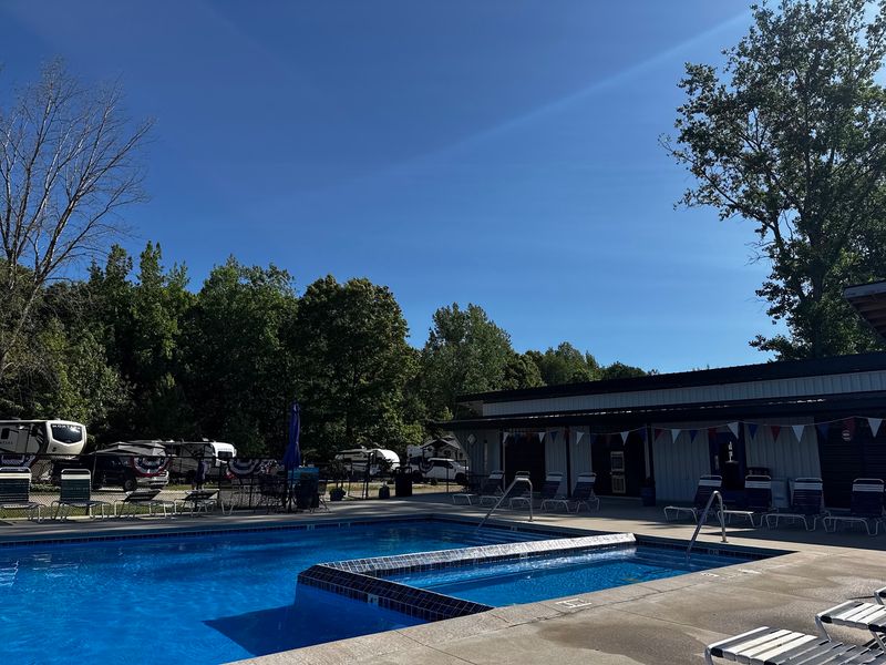 The pool and hot tub give the place its resort edge The pool and hot tub give the place its resort edge