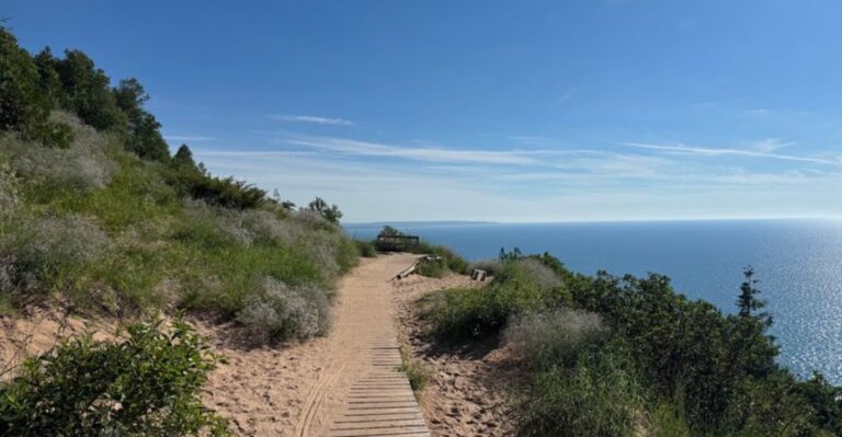 This Michigan Bluff Near Honor Delivers Sweeping Views From 400 Feet Up