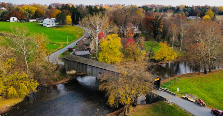 This Scenic Covered Bridge Near Lancaster Has Spanned The Same Creek Since 1849