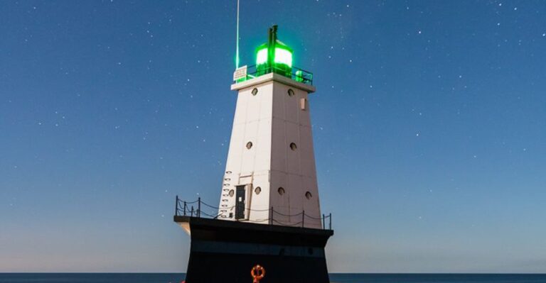 Walk Half A Mile Into Lake Michigan Toward A Lighthouse That Slightly Leans