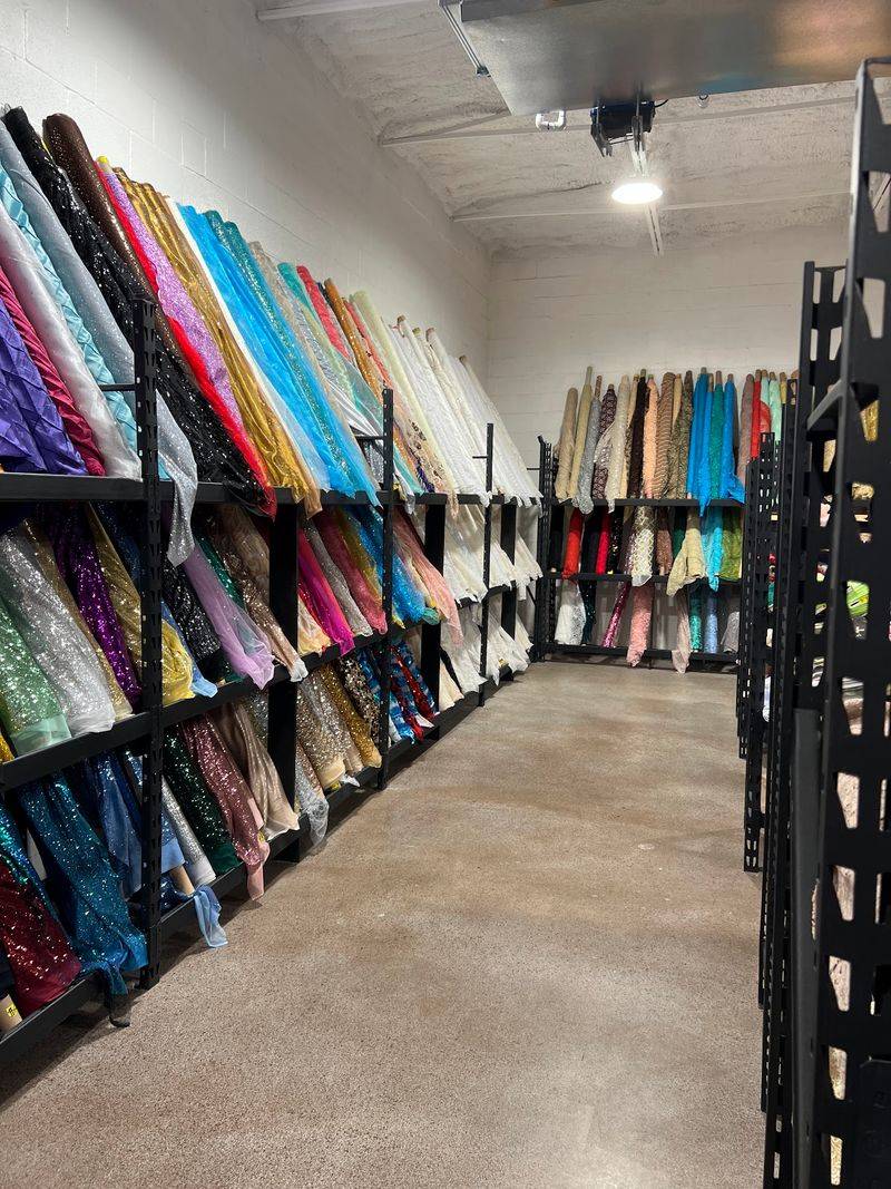 A Rainbow Wall of Beaded Lace Makes Matching a Breeze A Rainbow Wall of Beaded Lace Makes Matching a Breeze