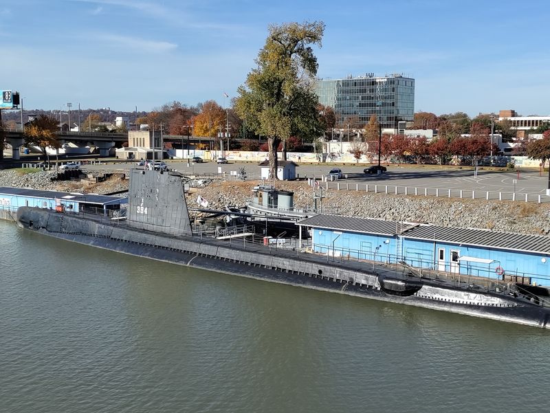 A Submarine on the Riverfront A Submarine on the Riverfront