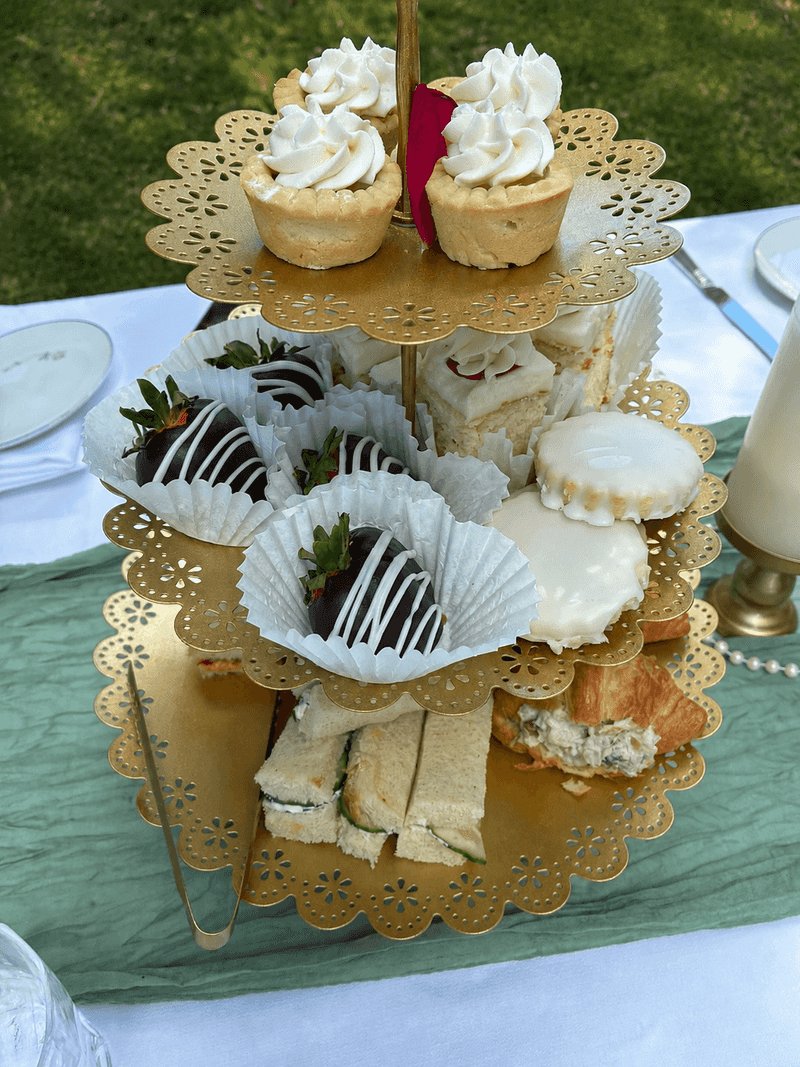 Afternoon Tea Here Comes With China Cups and a Live Harpist