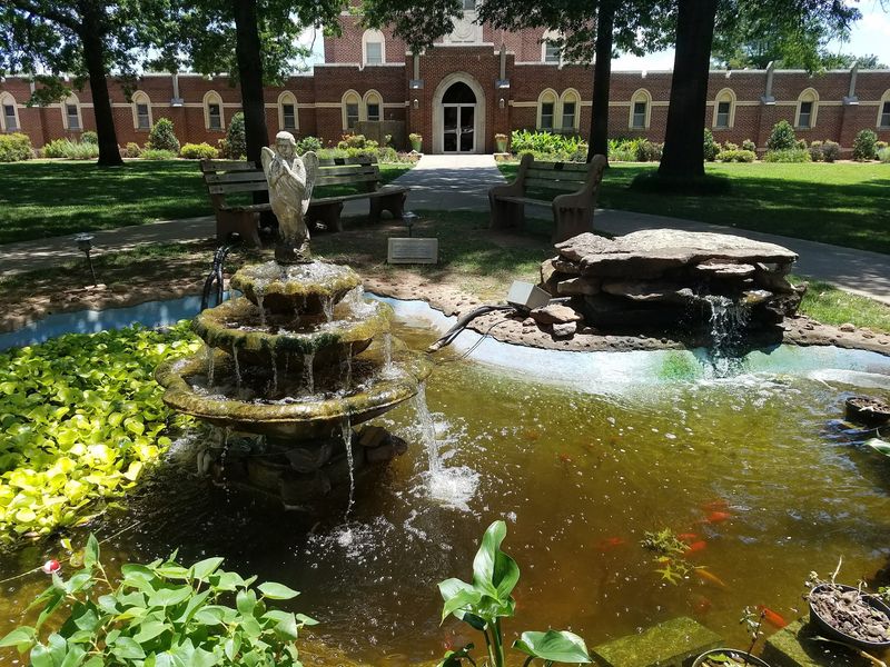 Benches Beside the Water Garden