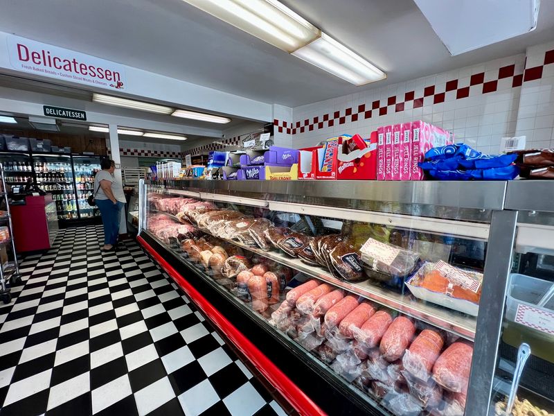 Deli Counter and Grocery Shelves