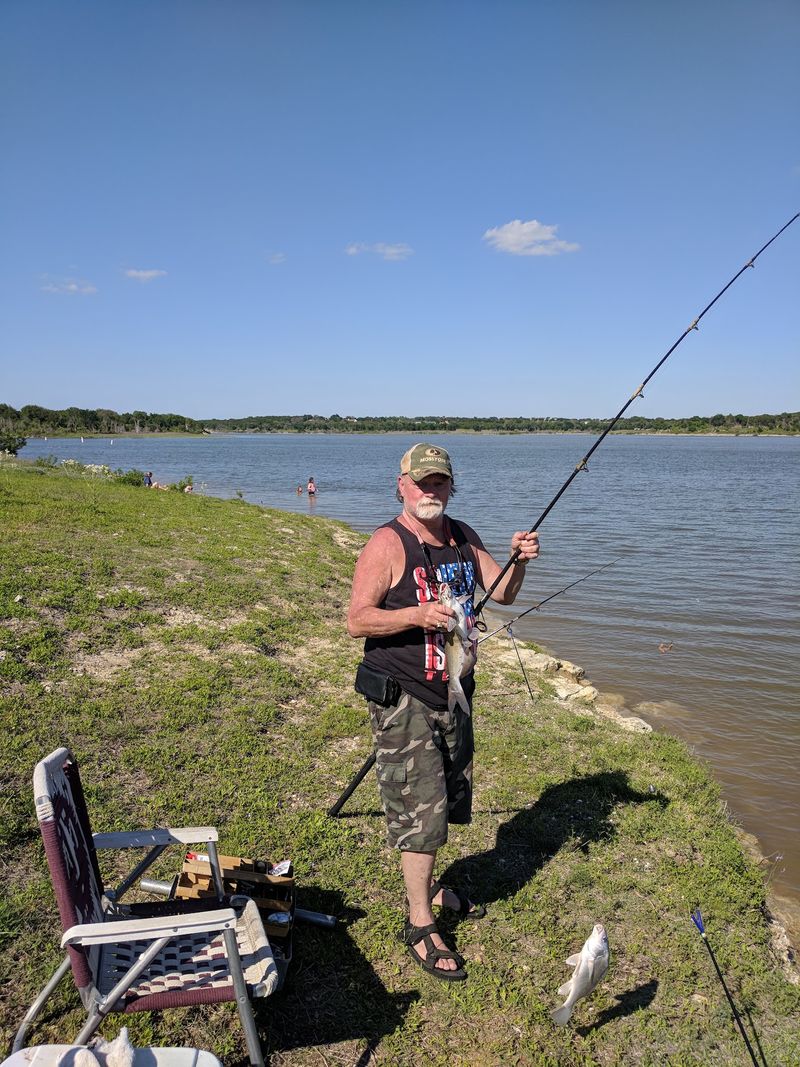 Fishing Along the Lake Whitney Shore Fishing Along the Lake Whitney Shore