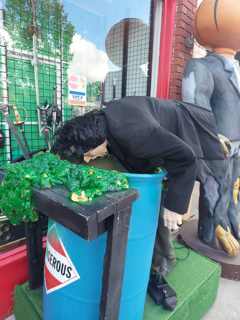 Frankenstein Guards The Sidewalk While Zoltar Reads Your Future