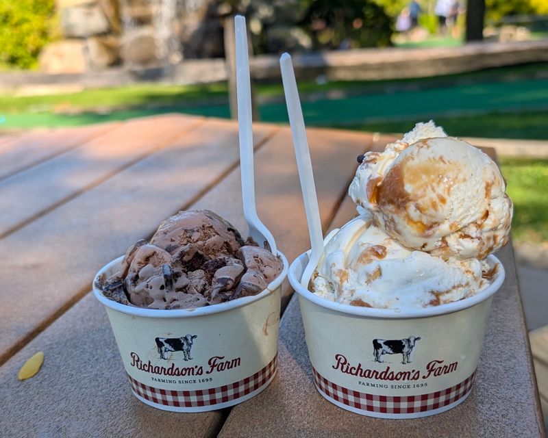 Homemade Ice Cream With a Farm Backdrop