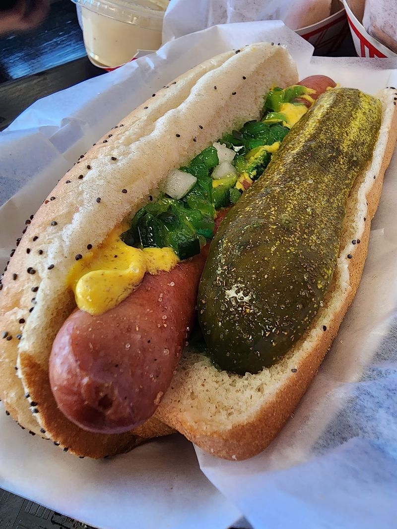 The Chicago Dog, Fully Loaded and Neatly Stacked The Chicago Dog, Fully Loaded and Neatly Stacked