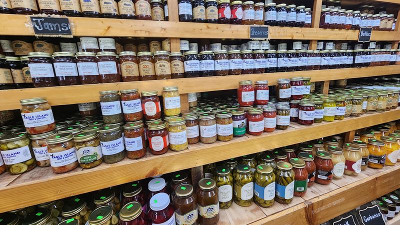Shelves of Jams, Jellies and Pickled Everything