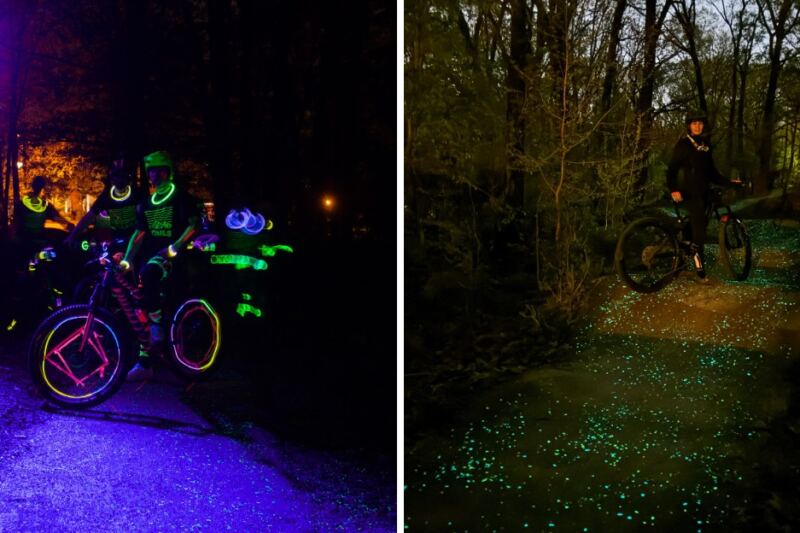 This Glowing Arkansas Bike Trail Lights Up After Dark And Makes Night Rides Feel Like Another World