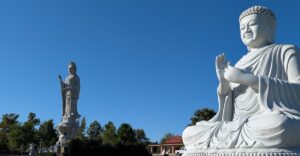 Behind This Quiet Tulsa Temple, A Towering Stone Buddha Watches Over A Garden Anyone Visits Free